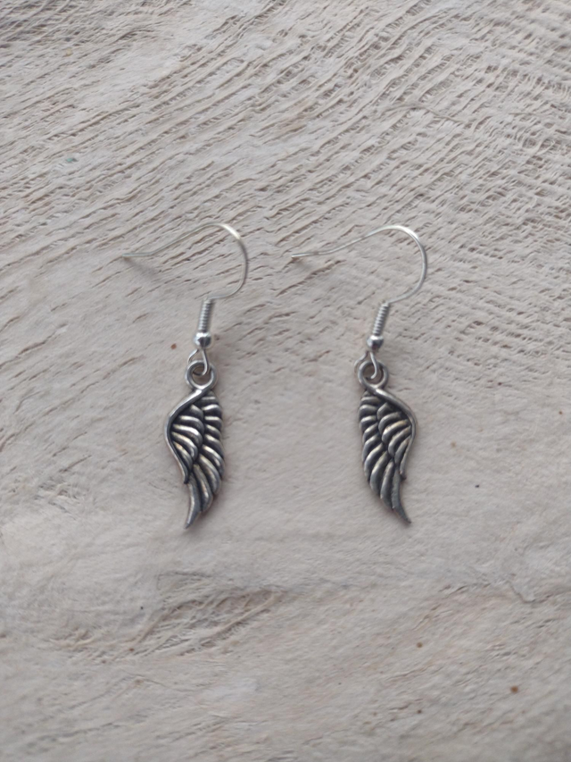 Angel wings silver earrings 