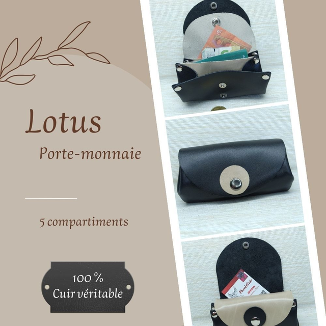 LOTUS Porte monnaie et Carte - Noir