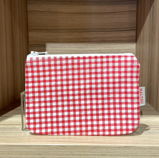 Mini pochette vichy rouge