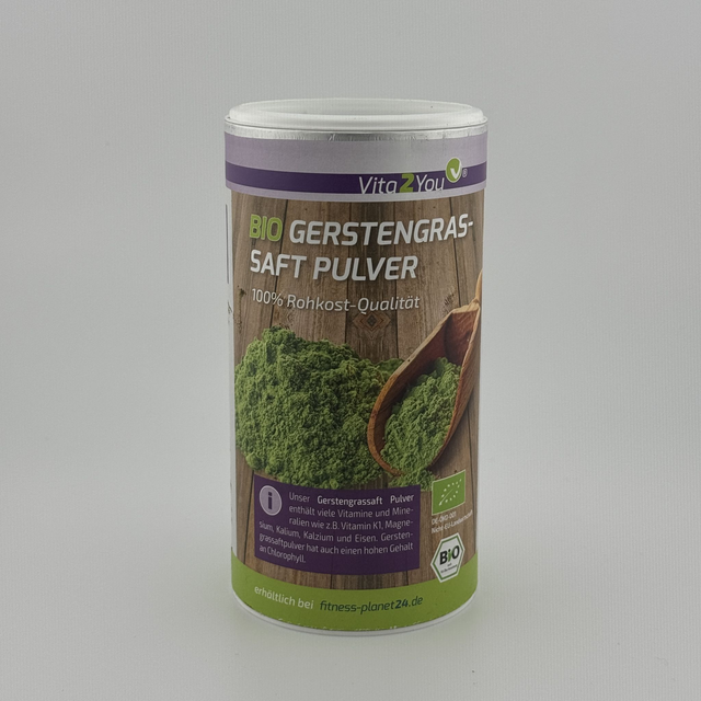 Vita2You Bio Gerstengrassaft Pulver 200g Saftpulver - Gerstengras - Rohkost - Premium Qualität