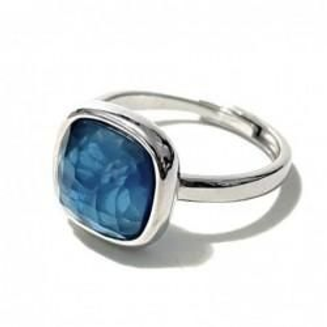 Anello donna in bronzo bianco con cristallo