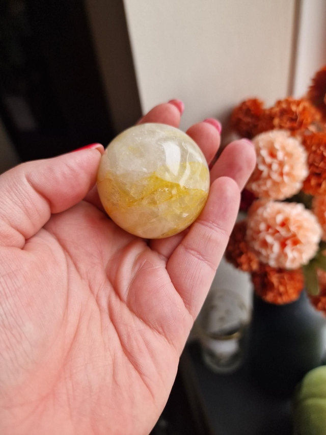 Yellow Hematoid quartz sphere