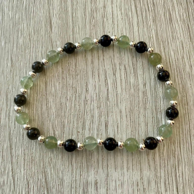 Aventurine & Onyx 8” Mansize bracelet 