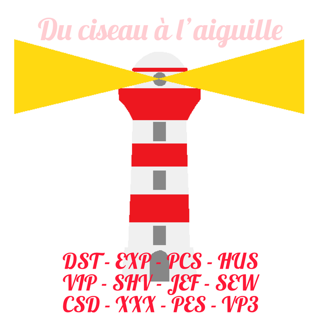 fichier broderie phare - Cadre 10x10 / 12 Formats