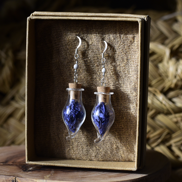 boucles fioles silver bleuet &amp; job