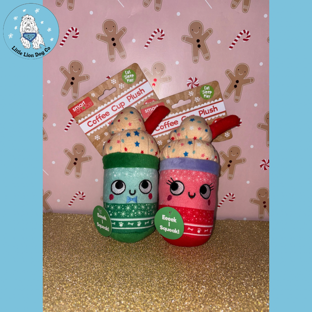 Festive Hot Chocolate Dog Plush Toys 