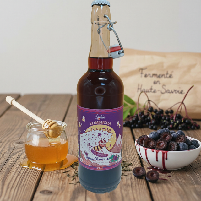 Jun Kombucha Sureau Myrtille - Pack 6 bouteilles 75 cL - Melisalp'