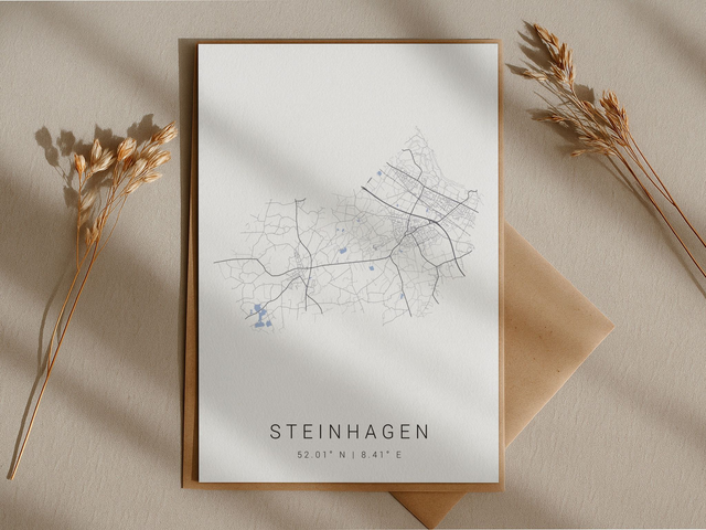 Steinhagen Stadtkarte | Druck | Postkarte
