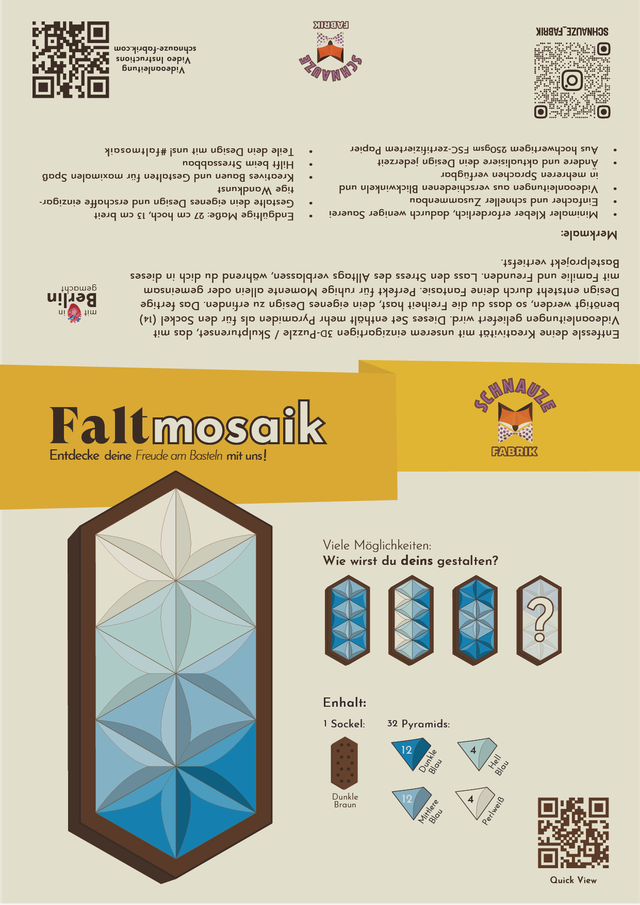 Blau - Faltmosaik