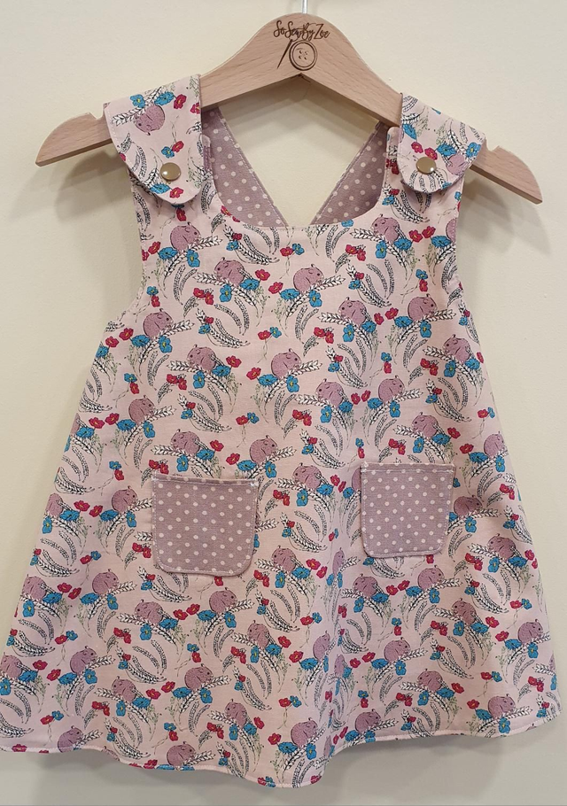 6-9 months 'Scarlet' Reversible dress