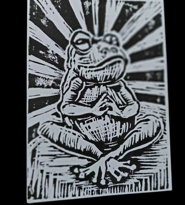 Hippy frog x3 cards a6