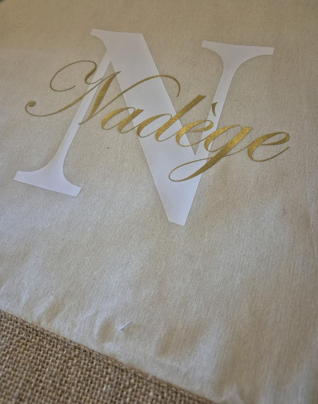 Tote bag à  personnaliser en toile de jute et coton