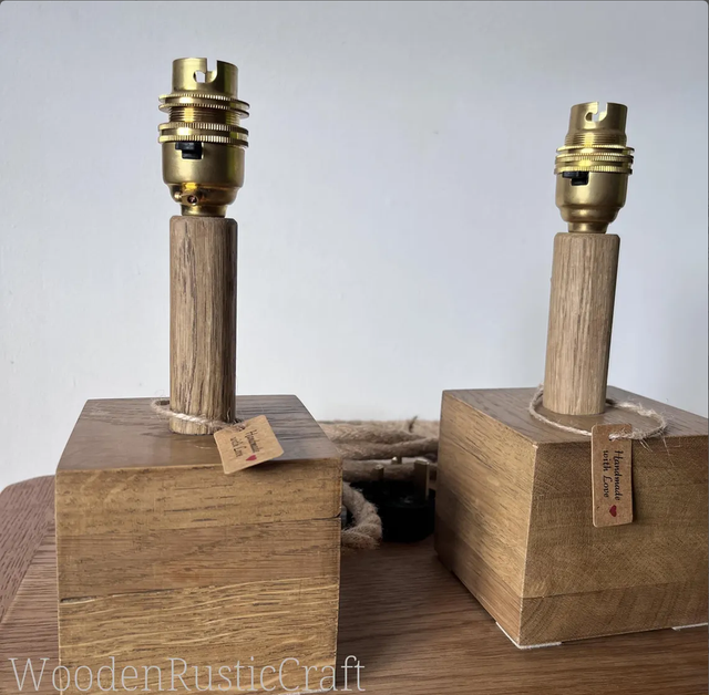 Pair of Handmade Rustic Lamp Bases