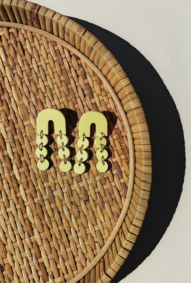 Boucles d'oreilles Lily - Jaune pastel