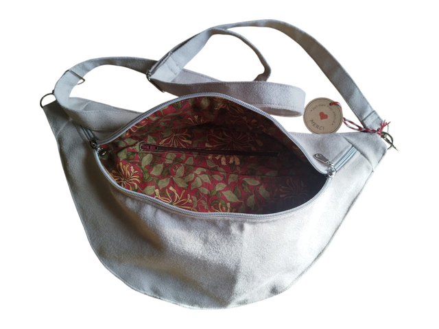 Sac banane en suédine Alaska blanc crème