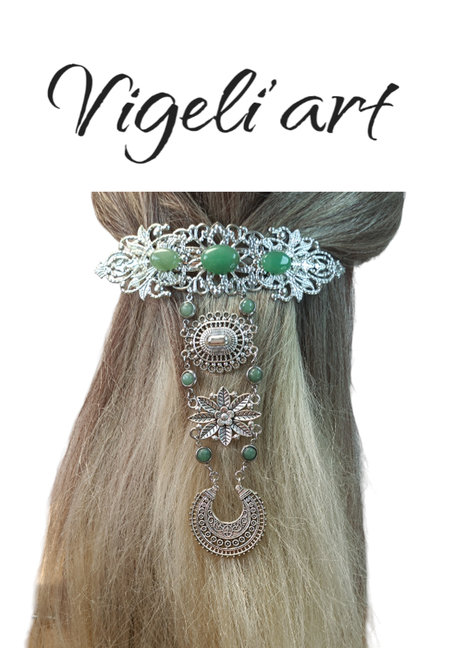 Barrette aventurine longue