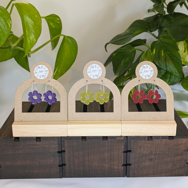 Sterling Silver Flower Hoop Earrings