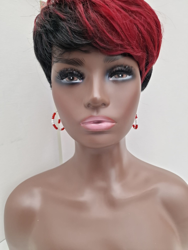 Boucles D'oreilles Créoles Pendantes Acier Perles Rouges Blanches