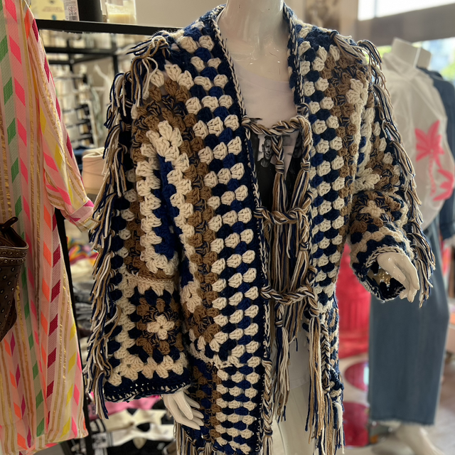 Fransen-Strickjacke One Size
