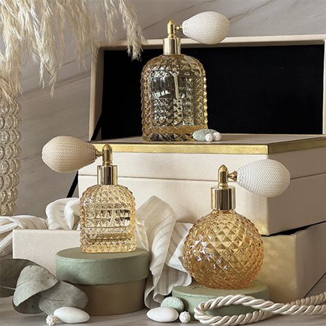 Le Stelle - Portaprofumo Spray Ricaricabile Vetro Vintage con Scatola