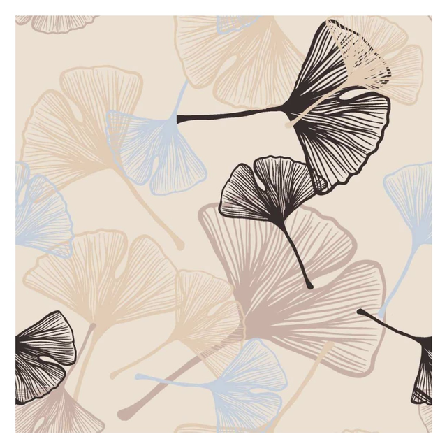 Jersey Stoff 0,5m Gingo Blätter Creme 