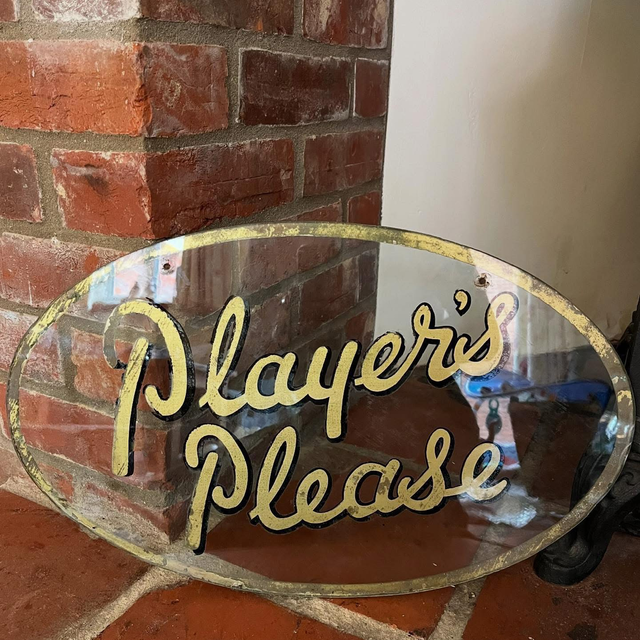 1930’s/ 40’s “Players Please” glass oval shop sign