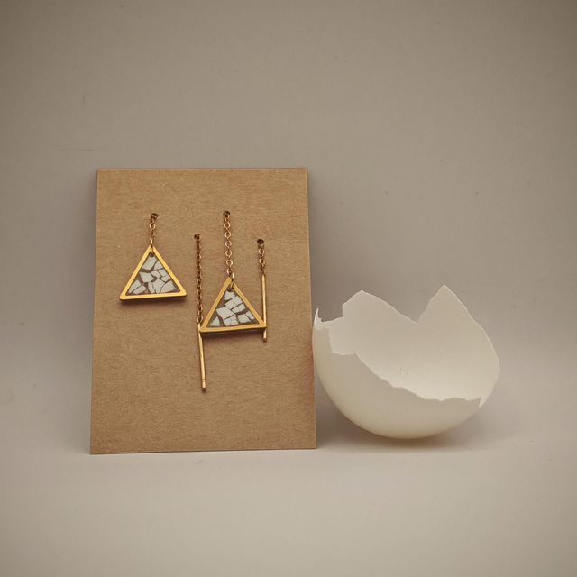 Petite Boucles d'oreilles minimaliste à tisser