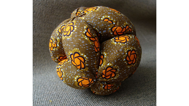 Hug Pillow Orb - Orange/Brown Sphere print