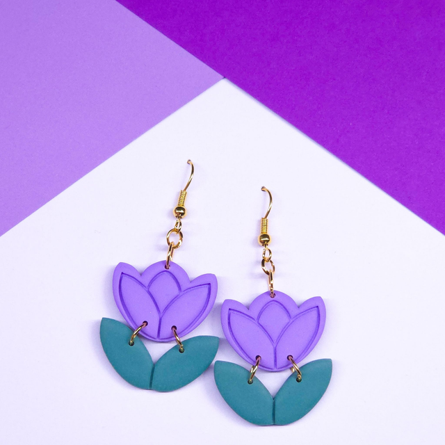 Purple Tulip Dangles