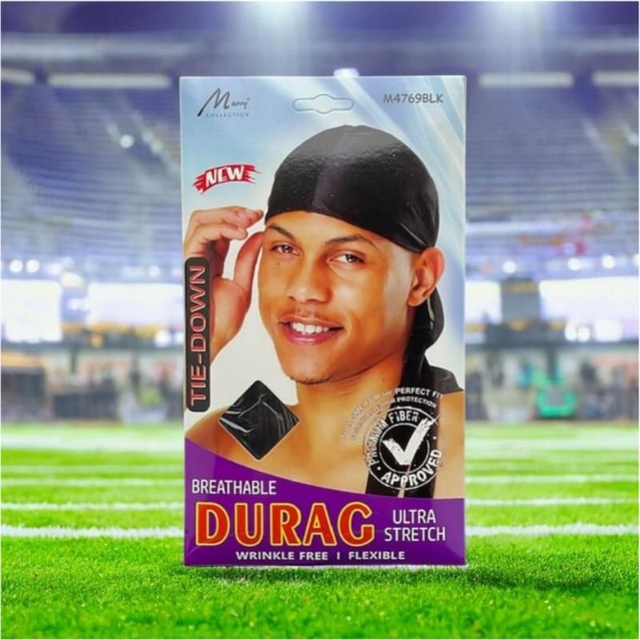 Murry Collection Tie Down Ultra Stretch Durag – Black | Hair Styling &amp; Protection

