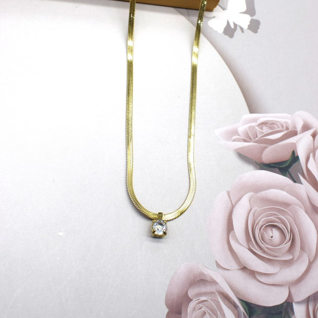 Collier maille serpent strass