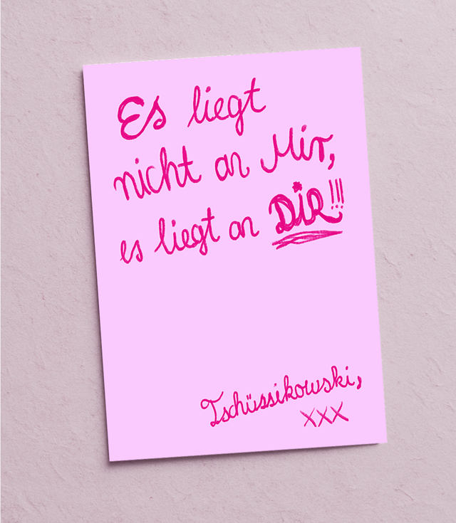 "Es liegt an Dir" Postkarte 