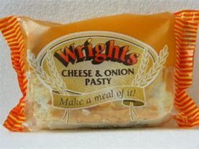 Wrights Cheese &amp; Onion Pasties - Baked