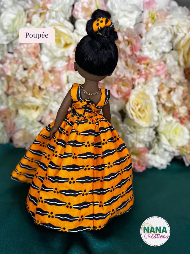 Poupée Corolle “Les Chéries” 33 cm – Robe faite main en tissu wax