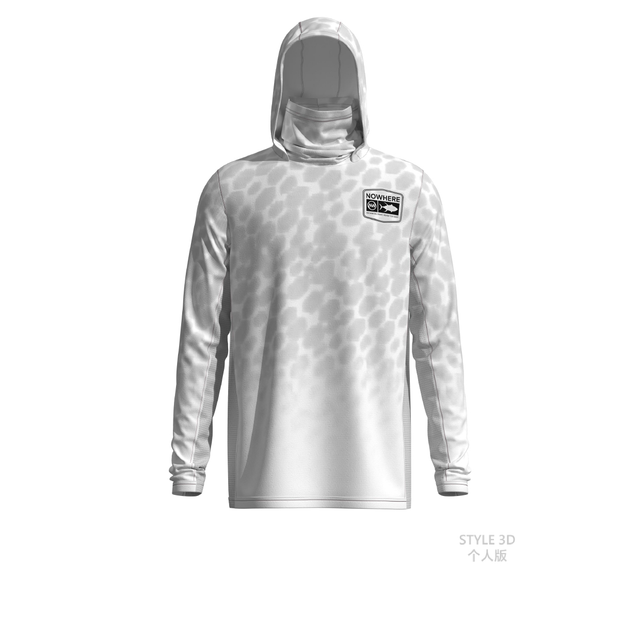 TSHIRT UPF 50+ NOWHERE FISHING WHITE SCALES Longsleeve 