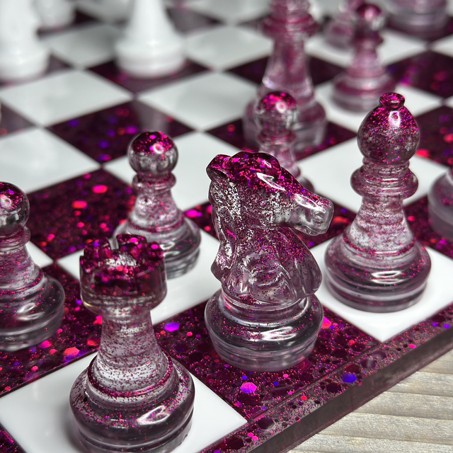 Échiquier Blanc &amp; Fuchsia