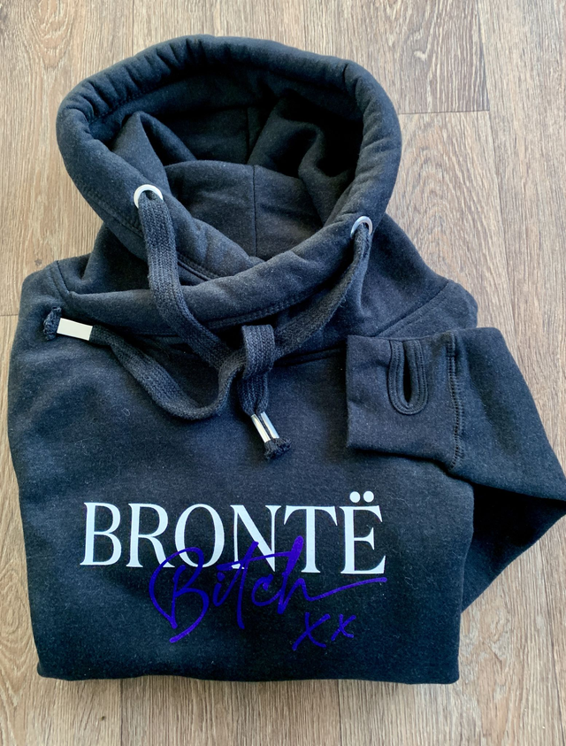 (NEW COLOUR) Brontë Bitch Branded Black Hoodie in Black Smoke available in M, L, XL
