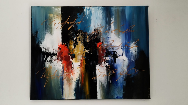 tableau abstrait coloré– art contemporain oeuvre originale signée