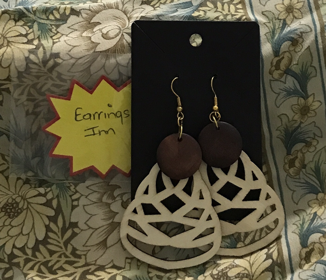 Natural Wood Dangling Earrings-SWDE28