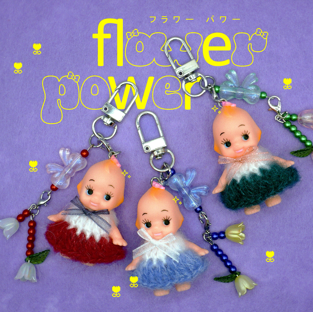 FLOWER POWER kewpie charm