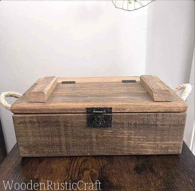 Rustic Red Oak Keepsake Chest | Memory Box