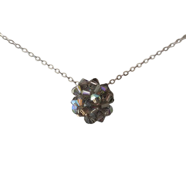 Collier Boule Cristal Gris - Black Diamond