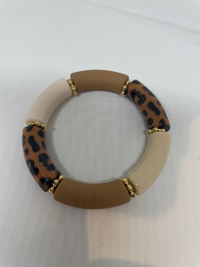 Bracelet acrylique tons naturels 1 (taille M)