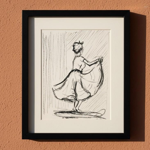 Fusain - danseuse de bèlè #1 - Martinique 