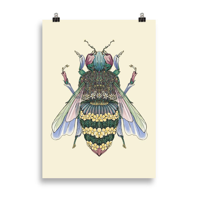 Poster - Floral Bugs - Honeybee