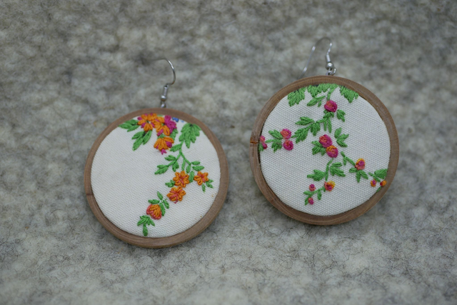 Boucles d'oreille Branche fleurie