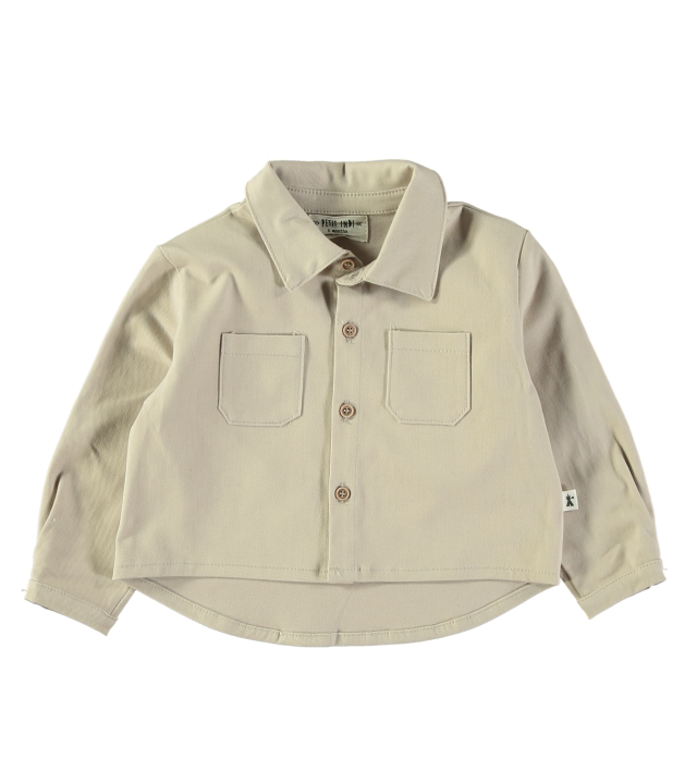 Petit Indi - camicia cotone beige 