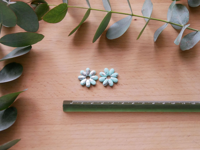 Marguerite turquoise/argenté