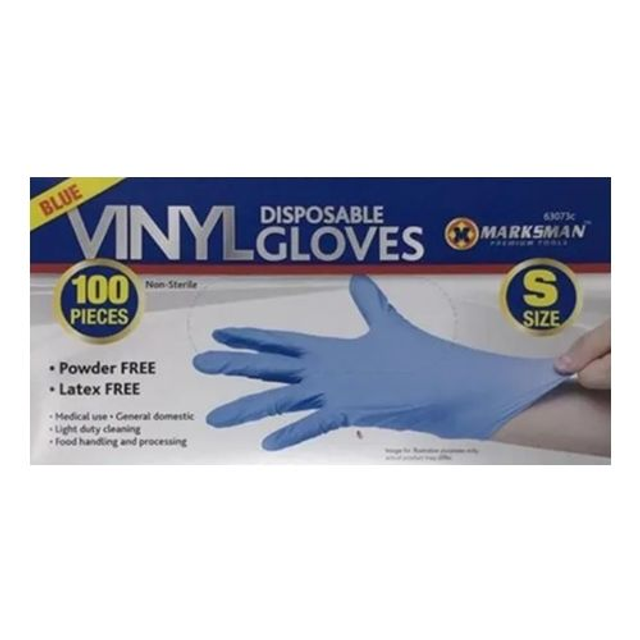 Marksman Blue Vinyl Gloves