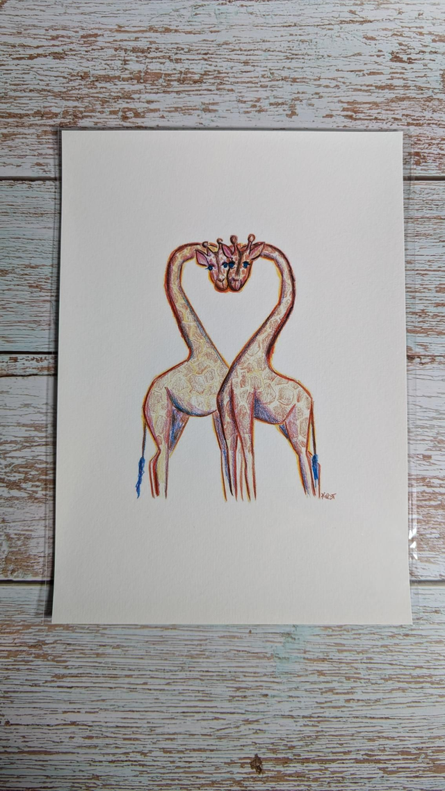 Kunstdruck "Giraffenliebe"